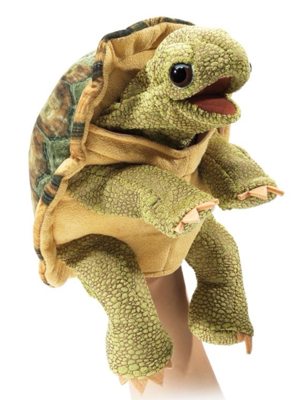 Folkmanis Standing Tortoise Hand Puppet Plush Turtle Animal Puppet Toy 12”